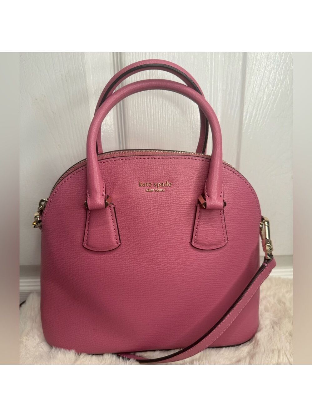 KATE SPADE NEW YORK LEATHER DOME HAND BAG PINK - Picture 7 of 15